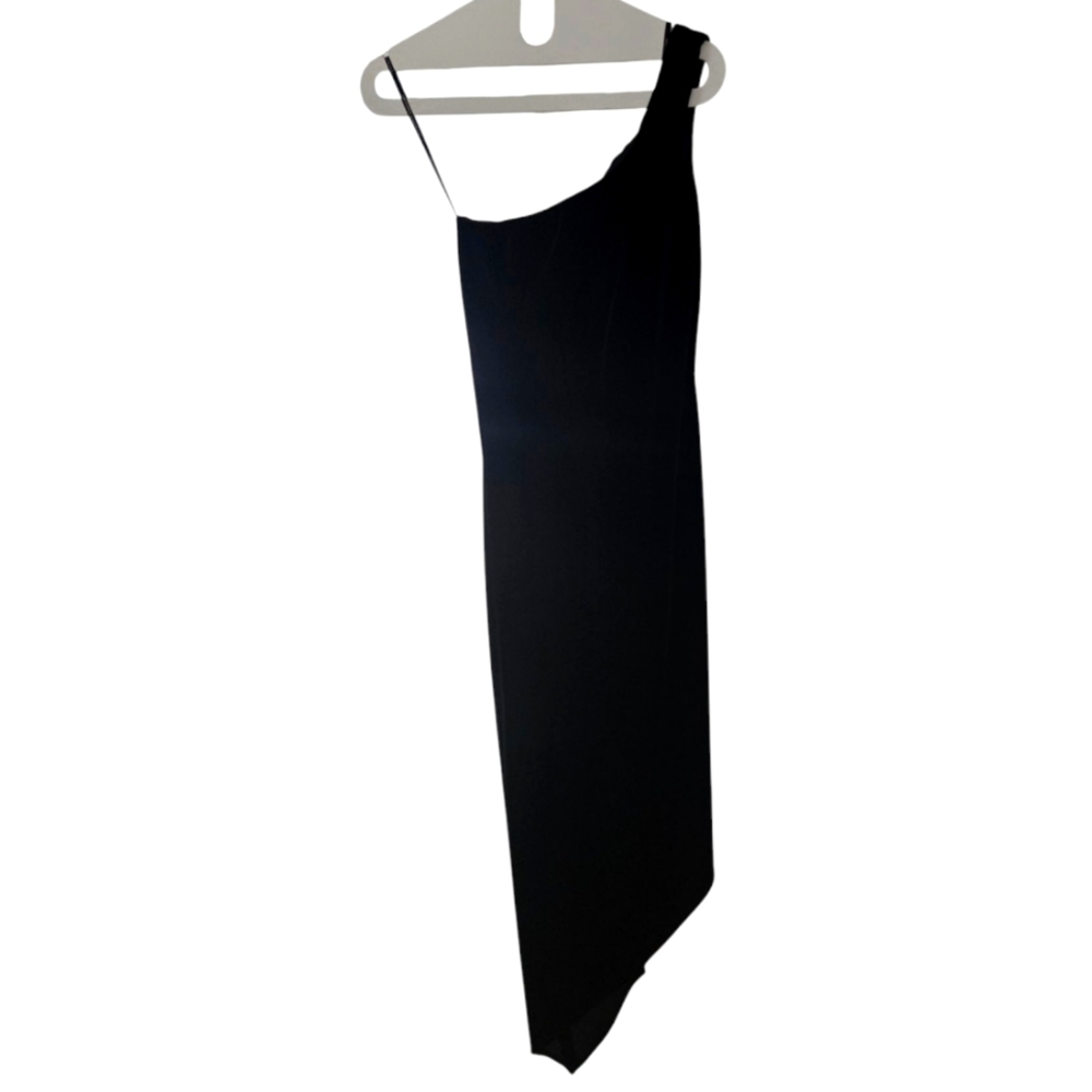 Asymmetric velvet dress